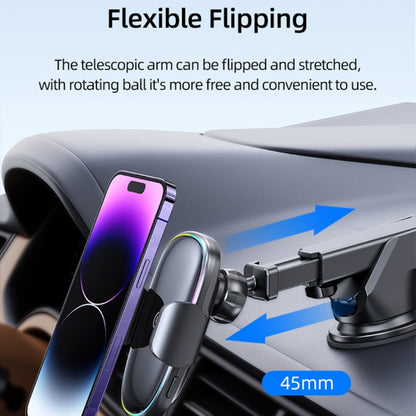 USAMS US-CD187 15W Car Colorful Light Mechanical Wireless Charging Holder - Wireless Charger Holders by USAMS | Online Shopping UK | buy2fix