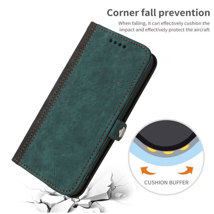 For Samsung Galaxy A21s Side Buckle Double Fold Hand Strap Leather Phone Case(Dark Green) - Galaxy Phone Cases by buy2fix | Online Shopping UK | buy2fix