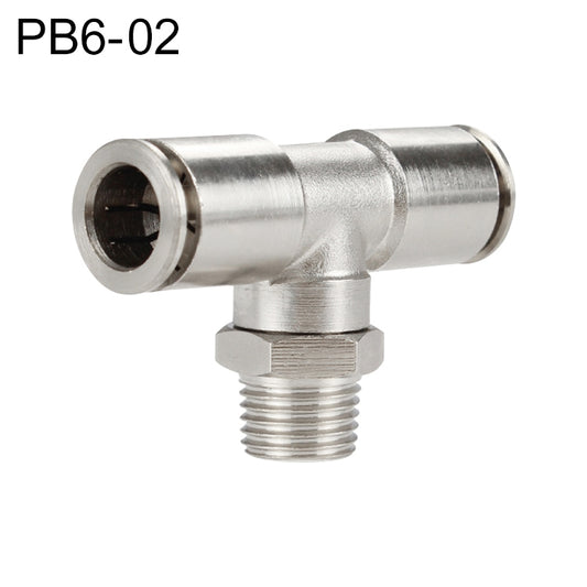 PB6-02 LAIZE Nickel Plated Copper Male Tee Branch Pneumatic Quick Connector -  by LAIZE | Online Shopping UK | buy2fix