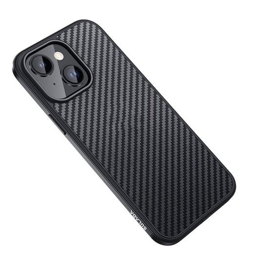 For iPhone 14 SULADA Carbon Fiber Textured Shockproof Metal + TPU Frame Case(Black) - iPhone 14 Cases by SULADA | Online Shopping UK | buy2fix