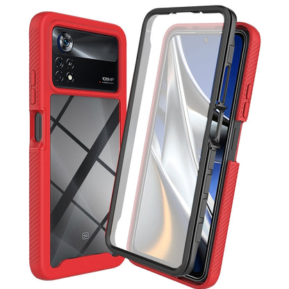 For Xiaomi Poco X4 Pro 5G Starry Sky Full Body Hybrid Shockproof Phone Case(Red) - Poco X4 Pro 5G Cases by buy2fix | Online Shopping UK | buy2fix