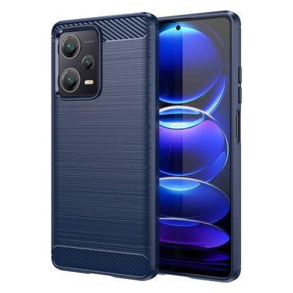 For Xiaomi Redmi Note 12 Pro+ China / Global Brushed Texture Carbon Fiber TPU Phone Case(Blue) - Note 12 Pro+ Cases by buy2fix | Online Shopping UK | buy2fix