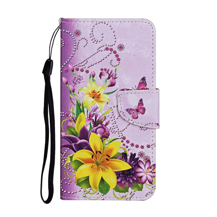 For Xiaomi Redmi A1 Colored Drawing Pattern Leather Phone Case(Yellow Flower Butterfly) - Xiaomi Cases by buy2fix | Online Shopping UK | buy2fix