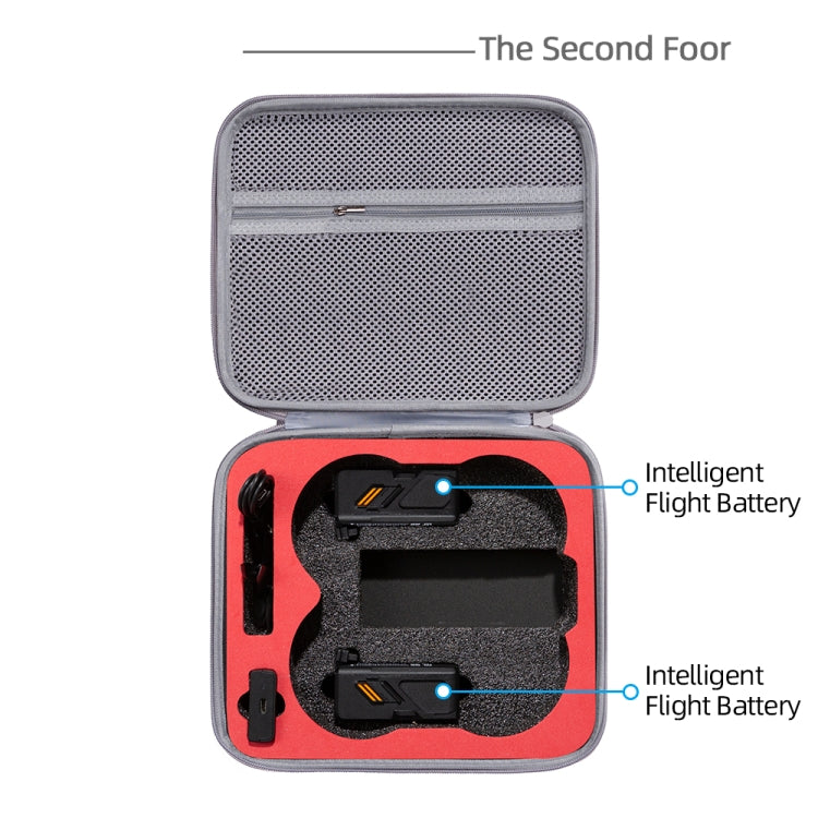 For DJI Avata Drone Body Square Shockproof Hard Case Carrying Storage Bag, Size: 27 x 23 x 10cm(Grey + Red Liner) - DJI & GoPro Accessories by buy2fix | Online Shopping UK | buy2fix