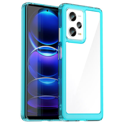 For Xiaomi Redmi Note 12 Pro 5G China Colorful Series Acrylic + TPU Phone Case(Transparent Blue) - Note 12 Pro Cases by buy2fix | Online Shopping UK | buy2fix