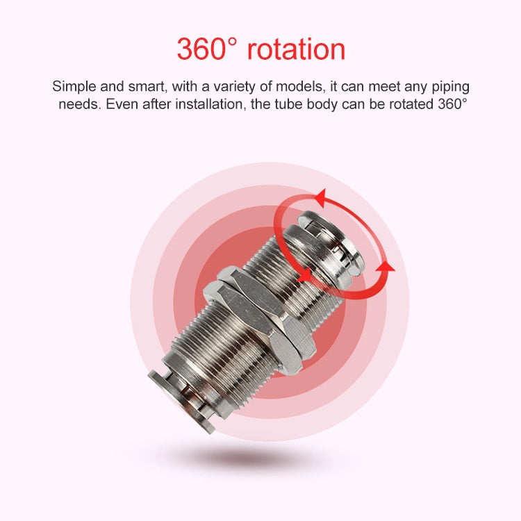 PM-4 LAIZE Nickel Plated Copper Bulkhead Straight Pneumatic Quick Connector -  by LAIZE | Online Shopping UK | buy2fix