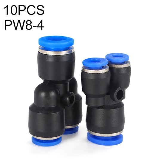 PW8-4 LAIZE 10pcs Plastic Y-type Tee Reducing Pneumatic Quick Fitting Connector -  by LAIZE | Online Shopping UK | buy2fix