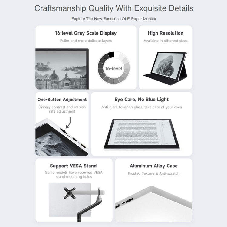 Waveshare 10.3 inch E-Paper Monitor External E-Paper Screen for MAC / Windows PC(US Plug) - Consumer Electronics by WAVESHARE | Online Shopping UK | buy2fix