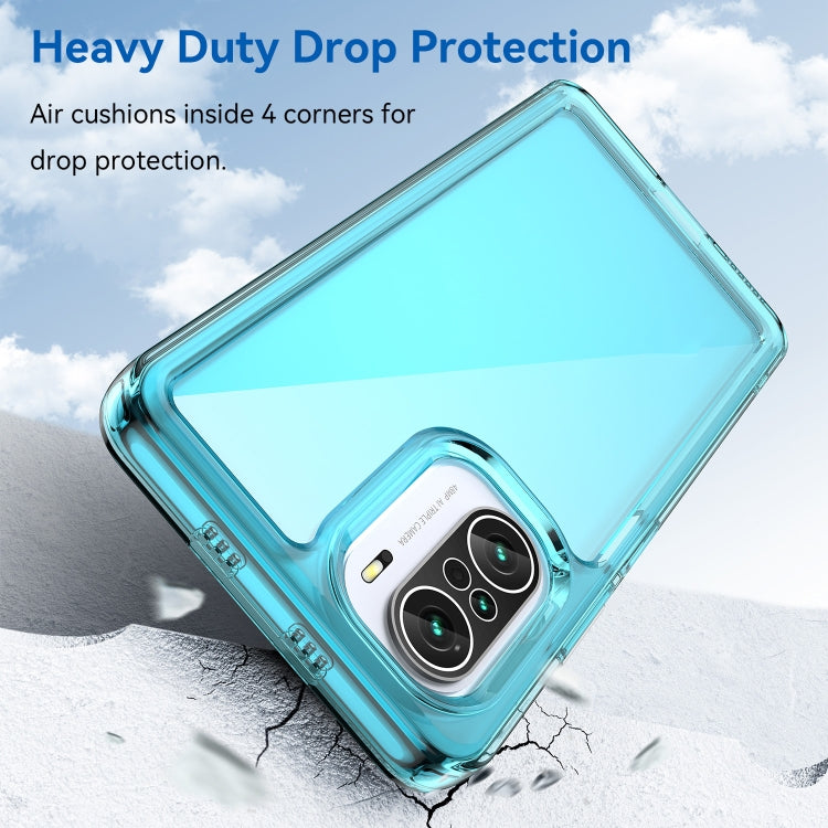 For Xiaomi Poco F3 Candy Series TPU Phone Case(Transparent Blue) - Xiaomi Cases by buy2fix | Online Shopping UK | buy2fix