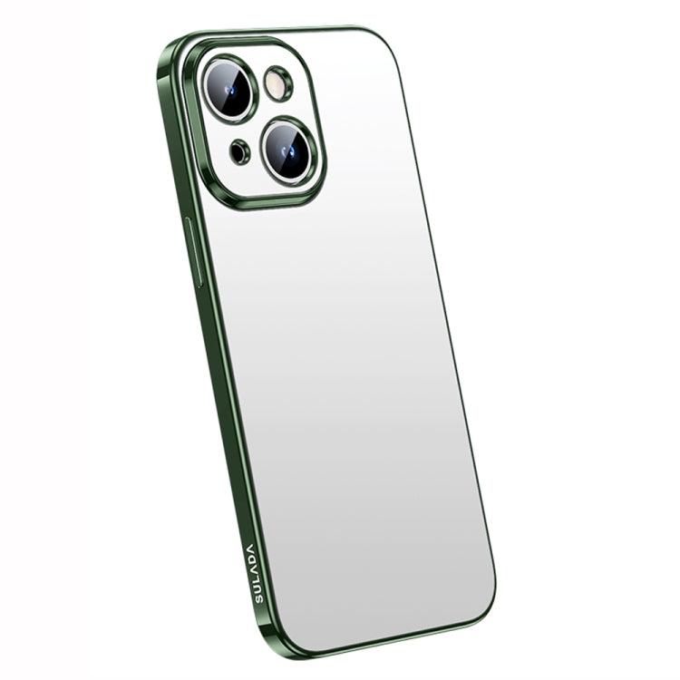 For iPhone 14 SULADA Electroplating Frosted All-inclusive TPU Phone Case(Green) - iPhone 14 Cases by SULADA | Online Shopping UK | buy2fix