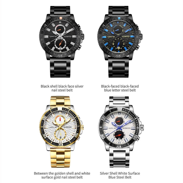 OCHSTIN 7250 Fashion Steel Strap Multifunctional Quartz Men Watch(Silver) - Metal Strap Watches by OCHSTIN | Online Shopping UK | buy2fix