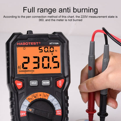 HABOTEST HT118A Handheld Double Backlight High-precision Automatic Digital Multimeter - Consumer Electronics by buy2fix | Online Shopping UK | buy2fix