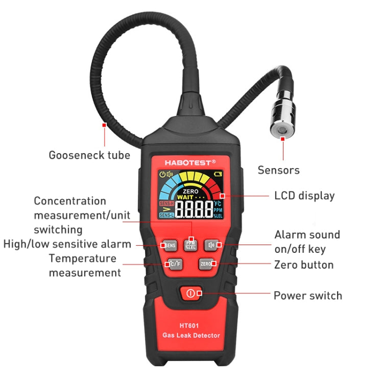 HABOTEST HT601A Combustible Gas Detector Thousand Battery Model without Numerical Display - Gas Monitor by HABOTEST | Online Shopping UK | buy2fix