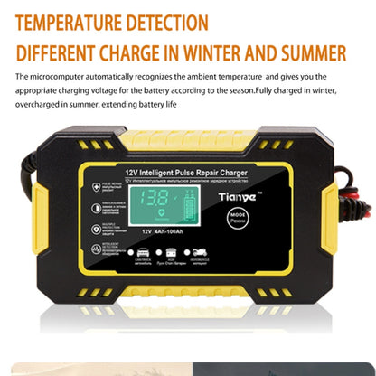 Motorcycle / Car Battery Smart Charger with LCD Creen, Plug Type:US Plug(Yellow) - In Car by buy2fix | Online Shopping UK | buy2fix