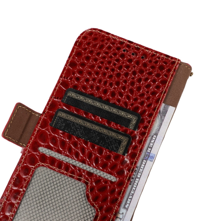 For OnePlus Nord CE 3 Lite Crocodile Top Layer Cowhide RFID Leather Phone Case(Red) - OnePlus Cases by buy2fix | Online Shopping UK | buy2fix