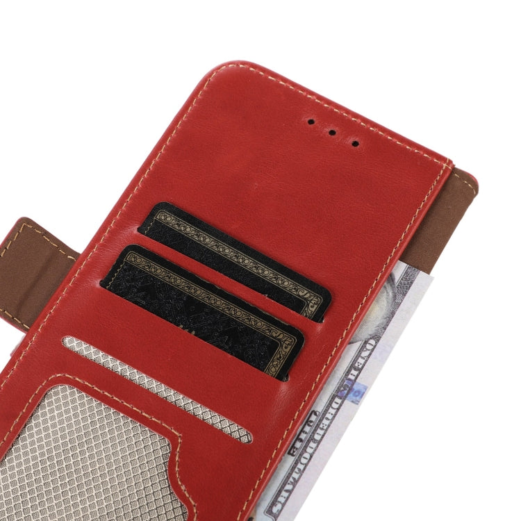 For Motorola Moto G53 5G Crazy Horse Top Layer Cowhide RFID Leather Phone Case(Red) - Motorola Cases by buy2fix | Online Shopping UK | buy2fix