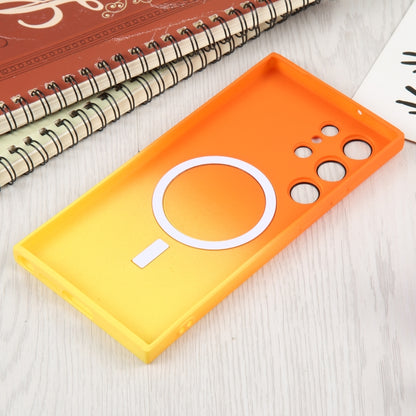 For Samsung Galaxy S22+ 5G Liquid TPU Silicone Gradient MagSafe Phone Case(Orange Yellow) - Galaxy S22+ 5G Cases by buy2fix | Online Shopping UK | buy2fix