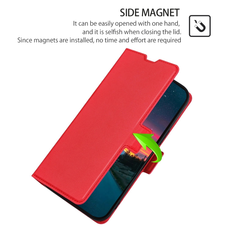 For Motorola Moto G53 5G/G13 4G/G23 4G Ultra-thin Voltage Side Buckle Horizontal Flip Leather Phone Case(Red) - Motorola Cases by buy2fix | Online Shopping UK | buy2fix