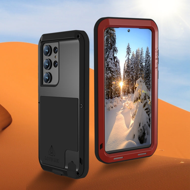 For Samsung Galaxy S23 Ultra 5G LOVE MEI Metal Shockproof Life Waterproof Dustproof Phone Case(Red) - Galaxy S23 Ultra 5G Cases by LOVE MEI | Online Shopping UK | buy2fix