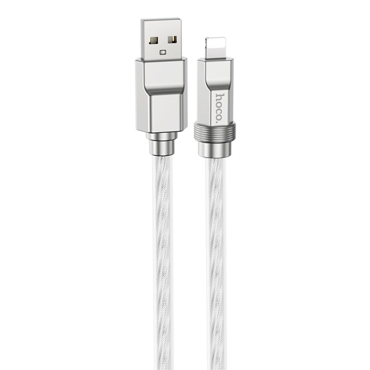 hoco U113 2.4A USB to 8 Pin Silicone Data Cable, Length: 1m(Silver) - Normal Style Cable by hoco | Online Shopping UK | buy2fix