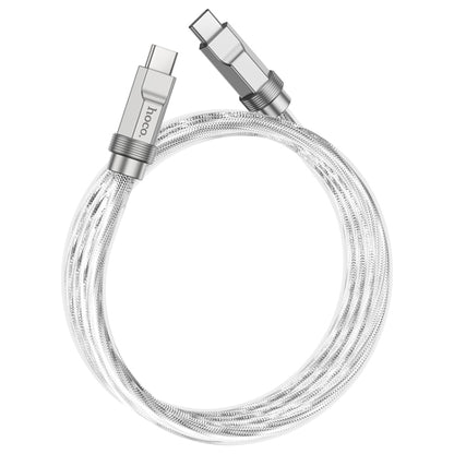 hoco U113 100W USB-C/Type-C to USB-C/Type-C Silicone Data Cable, Length: 1m(Silver) -  by hoco | Online Shopping UK | buy2fix