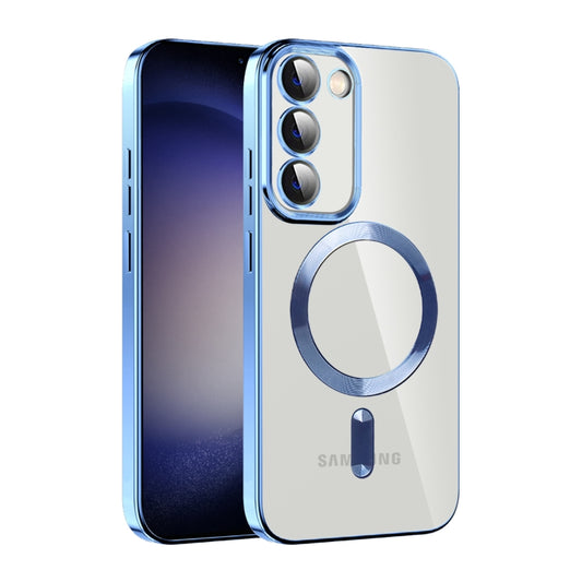 For Samsung Galaxy S23+ 5G CD Texture Plating TPU MagSafe Phone Case with Lens Film(Sierra Blue) - Galaxy S23+ 5G Cases by buy2fix | Online Shopping UK | buy2fix