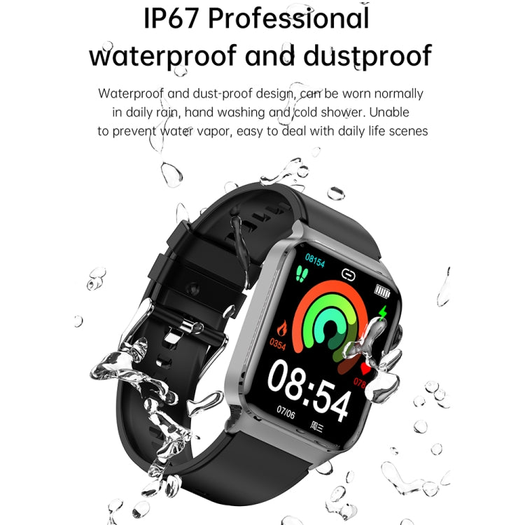 T50 1.85 inch Silicone Band IP67 Waterproof Smart Watch Supports Voice Assistant / Health Monitoring(Black) - Smart Wear by buy2fix | Online Shopping UK | buy2fix