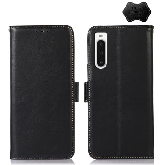 For Sony Xperia 10 V Crazy Horse Top Layer Cowhide Leather Phone Case(Black) - Sony Cases by buy2fix | Online Shopping UK | buy2fix