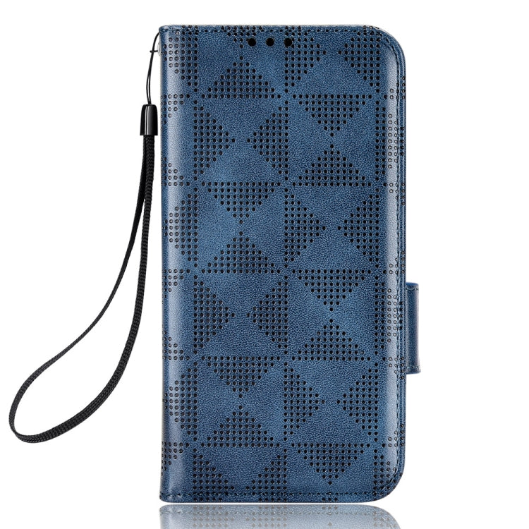 For TCL 405 / 406 T506D Symmetrical Triangle Leather Phone Case(Blue) - More Brand by buy2fix | Online Shopping UK | buy2fix