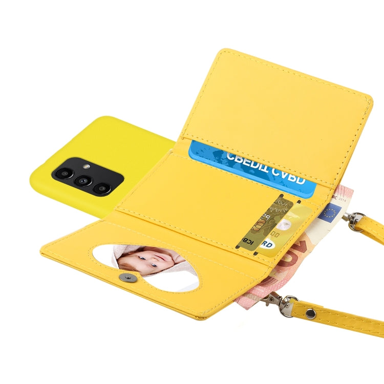 For Samsung Galaxy A14 5G Crossbody Lanyard Wallet Card Bag Phone Case(Yellow) - Galaxy Phone Cases by buy2fix | Online Shopping UK | buy2fix