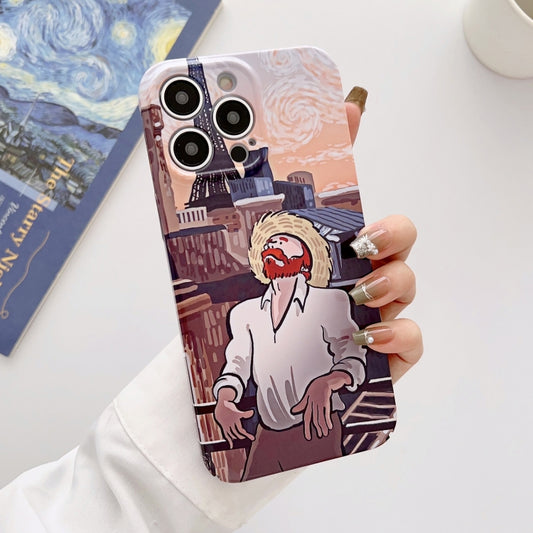 For iPhone 13 Pro Precise Hole Oil Painting Glossy PC Phone Case(Tower) - iPhone 13 Pro Cases by buy2fix | Online Shopping UK | buy2fix