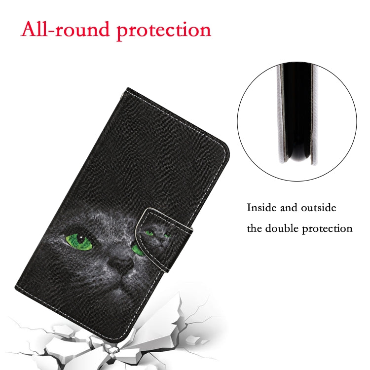 For Xiaomi Redmi Note 12 5G Global/Poco X5 Colored Drawing Pattern Flip Leather Phone Case(Black Cat) - Note 12 Cases by buy2fix | Online Shopping UK | buy2fix