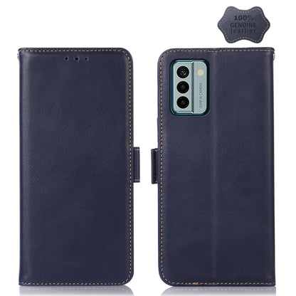 For Nokia G22 4G Crazy Horse Top Layer Cowhide Leather Phone Case(Blue) - Nokia Cases by buy2fix | Online Shopping UK | buy2fix