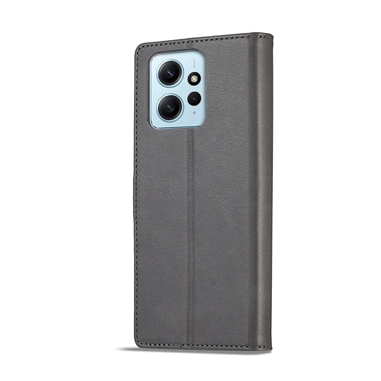 For Xiaomi Redmi Note 12 4G Global LC.IMEEKE Calf Texture Leather Phone Case(Grey) - Note 12 Cases by LC.IMEEKE | Online Shopping UK | buy2fix