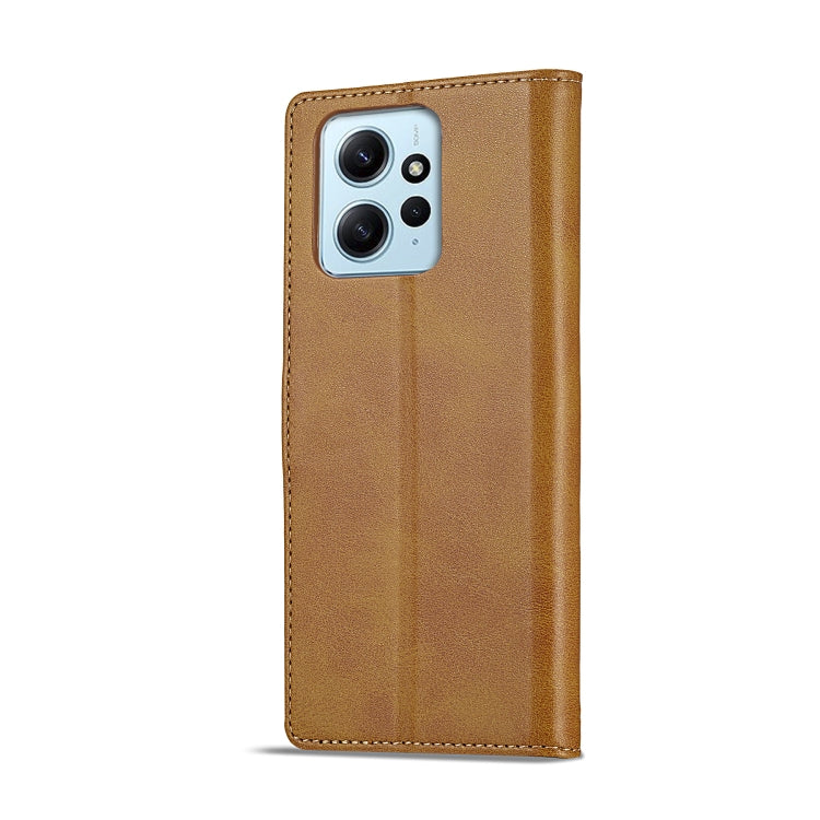 For Xiaomi Redmi Note 12 4G Global LC.IMEEKE Calf Texture Leather Phone Case(Brown) - Xiaomi Cases by LC.IMEEKE | Online Shopping UK | buy2fix