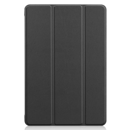 For Huawei MediaPad M5 Lite 10.0 inch Custer Pattern Pure Color Horizontal Flip Leather Case with Three-folding Holder & with Sleep / Wake-up Function(Black) - Mobile Accessories by buy2fix | Online Shopping UK | buy2fix