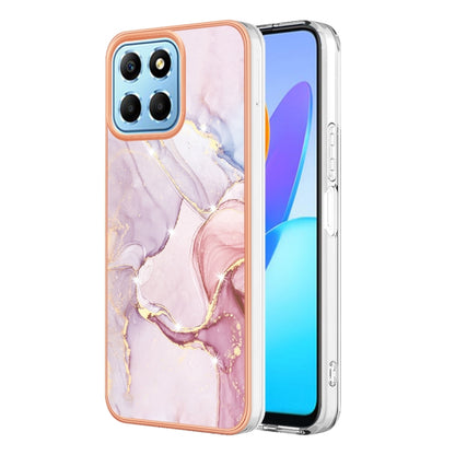 For Honor X8 5G Electroplating Marble Dual-side IMD Phone Case(Rose Gold 005) - Honor Cases by buy2fix | Online Shopping UK | buy2fix