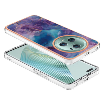 For Honor Magic5 Pro Electroplating Marble Dual-side IMD Phone Case(Purple 016) - Honor Cases by buy2fix | Online Shopping UK | buy2fix