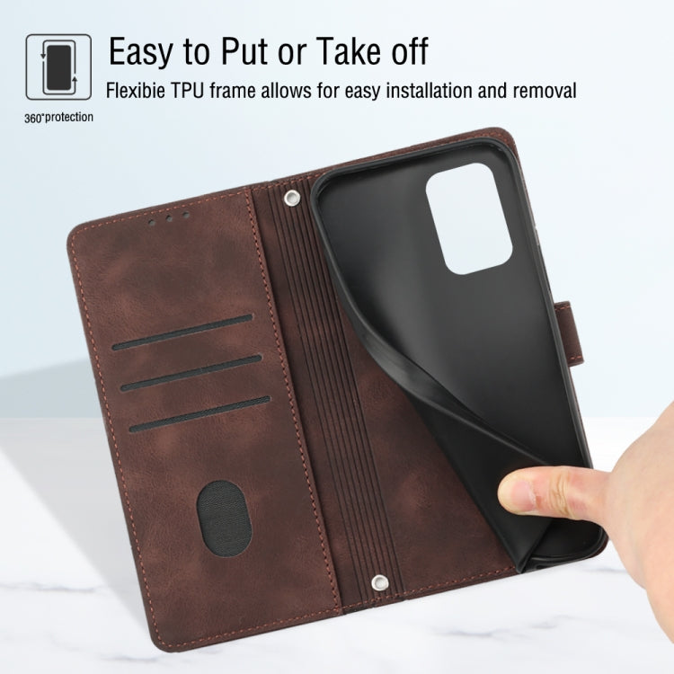 For Nokia G22 Skin-feel Embossed Leather Phone Case(Brown) - Nokia Cases by buy2fix | Online Shopping UK | buy2fix