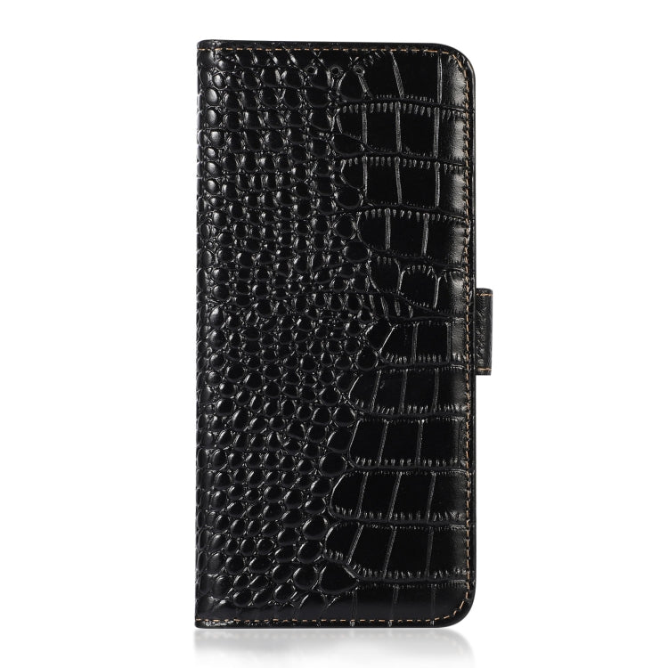 For Google Pixel 8 Pro Crocodile Top Layer Cowhide Leather Phone Case(Black) - Google Cases by buy2fix | Online Shopping UK | buy2fix