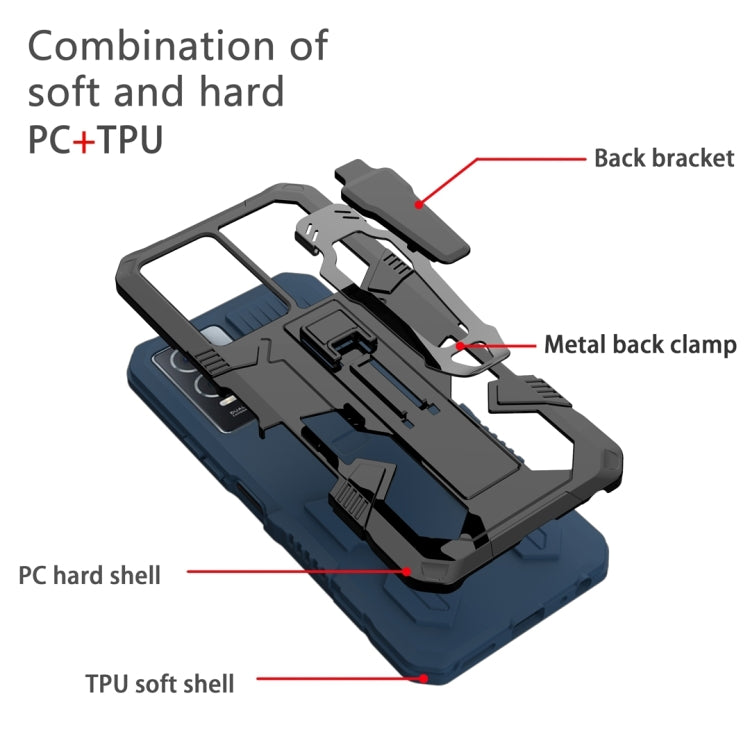 For Samsung Galaxy A34 Armor Warrior Shockproof PC + TPU Phone Case(Blue) - Galaxy Phone Cases by buy2fix | Online Shopping UK | buy2fix