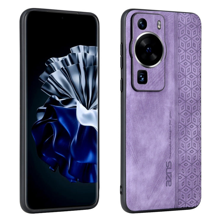 For Huawei P60 / P60 Pro AZNS 3D Embossed Skin Feel Phone Case(Purple) - Huawei Cases by AZNS | Online Shopping UK | buy2fix