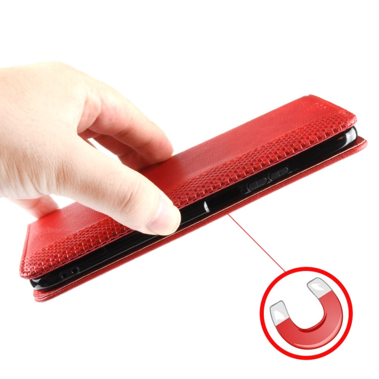 For OnePlus Nord CE 3 Lite Magnetic Buckle Retro Texture Leather Phone Case(Red) - OnePlus Cases by buy2fix | Online Shopping UK | buy2fix