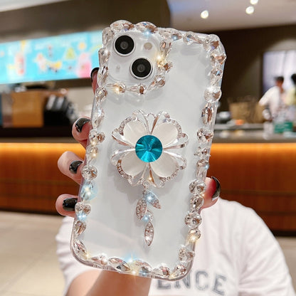 For iPhone 14 Sunflower Diamond Phone Case(Transparent) - iPhone 14 Cases by buy2fix | Online Shopping UK | buy2fix