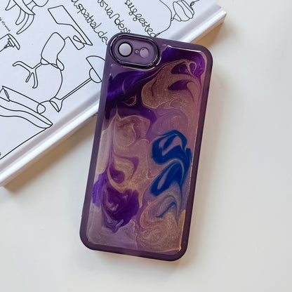 For iPhone SE 2022/2020 / 8 / 7 Oil Painting Electroplating TPU Phone Case(Purple) - iPhone SE 2022 / 2020 / 8 / 7 Cases by buy2fix | Online Shopping UK | buy2fix