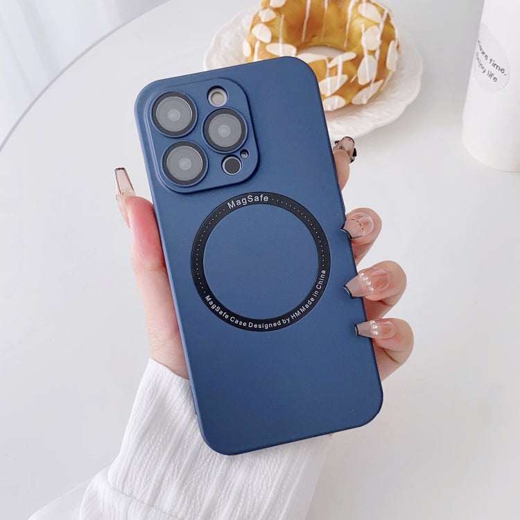 For iPhone 14 Pro Magsafe Magnetic PC Shockproof Phone Case With Camera Lens(Blue) - iPhone 14 Pro Cases by buy2fix | Online Shopping UK | buy2fix