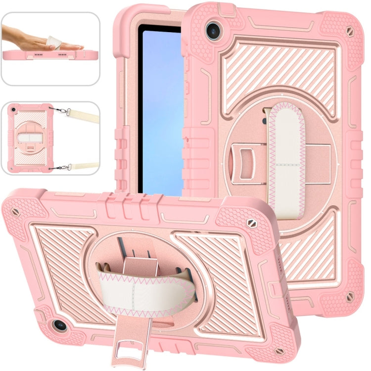 For Huawei MatePad SE 10.4 360 Degree Rotation PC Contrast Silicone Tablet Case(Rose Gold) - For Huawei by buy2fix | Online Shopping UK | buy2fix
