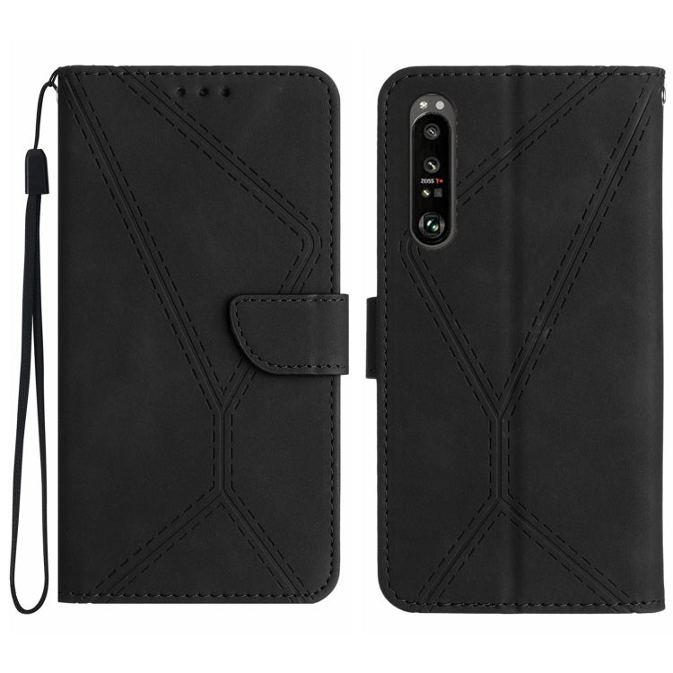 For Sony Xperia 5 III Stitching Embossed Leather Phone Case(Black) - Sony Cases by buy2fix | Online Shopping UK | buy2fix