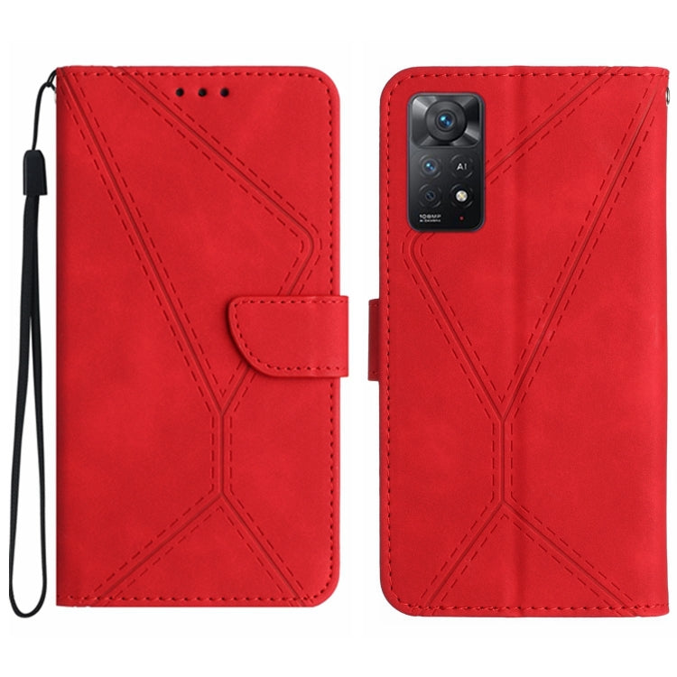 For Redmi Note 12 Pro 4G/5G Stitching Embossed Leather Phone Case(Red) - Note 12 Pro Cases by buy2fix | Online Shopping UK | buy2fix