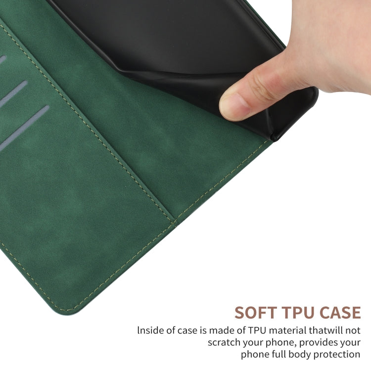 For Xiaomi POCO C40 Stitching Embossed Leather Phone Case(Green) - Xiaomi Cases by buy2fix | Online Shopping UK | buy2fix